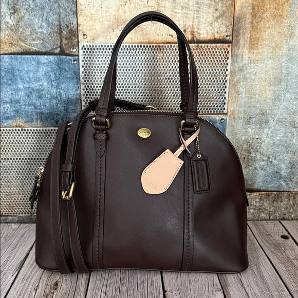 Authentic Coach Peyton Leather Cora Domed Satchel - Picture 2 of 13